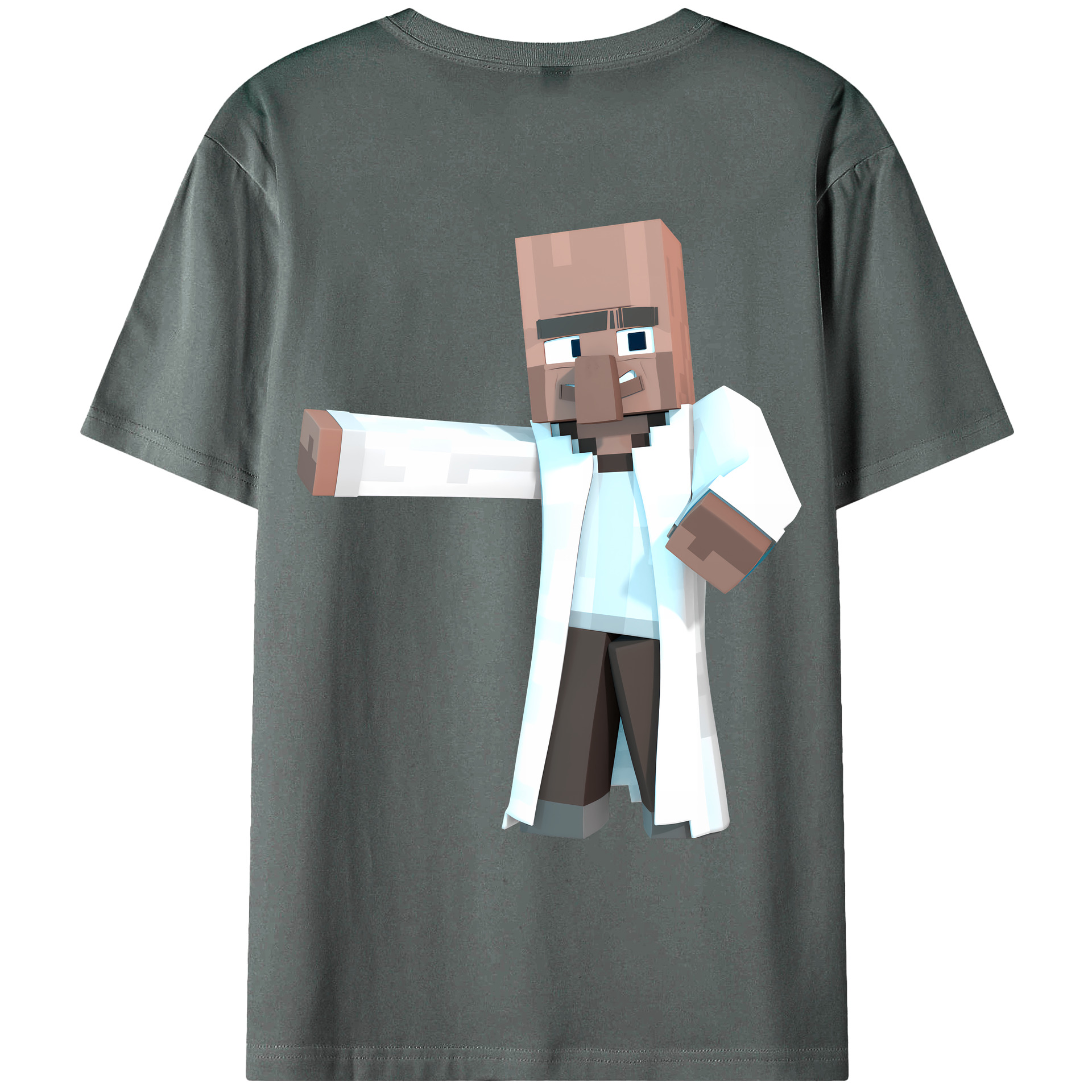 （画像用） マインクラフト ブロックの世界 Minecraft MC Block world 綿100％ メンズ半袖Tシャツ（バックプリント） 通気性
